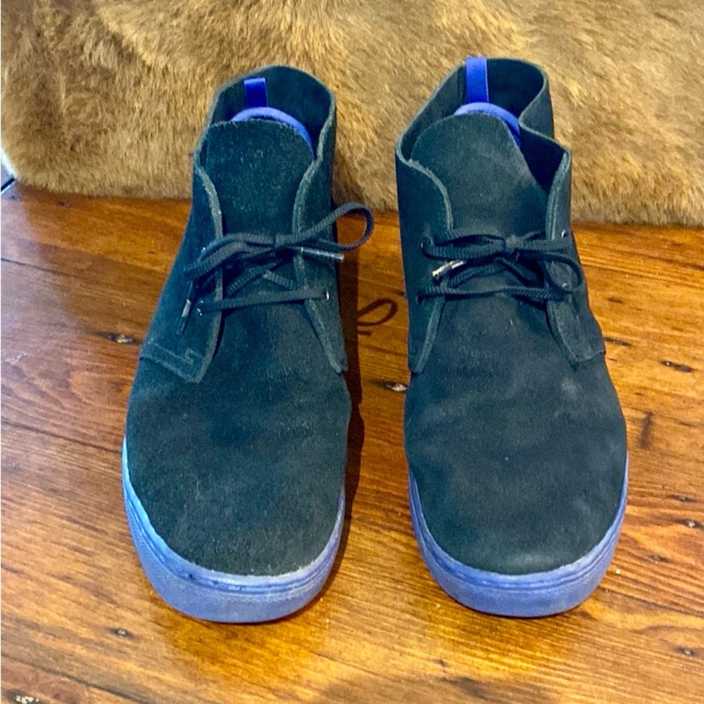 Alife black suede, blue soled shoes